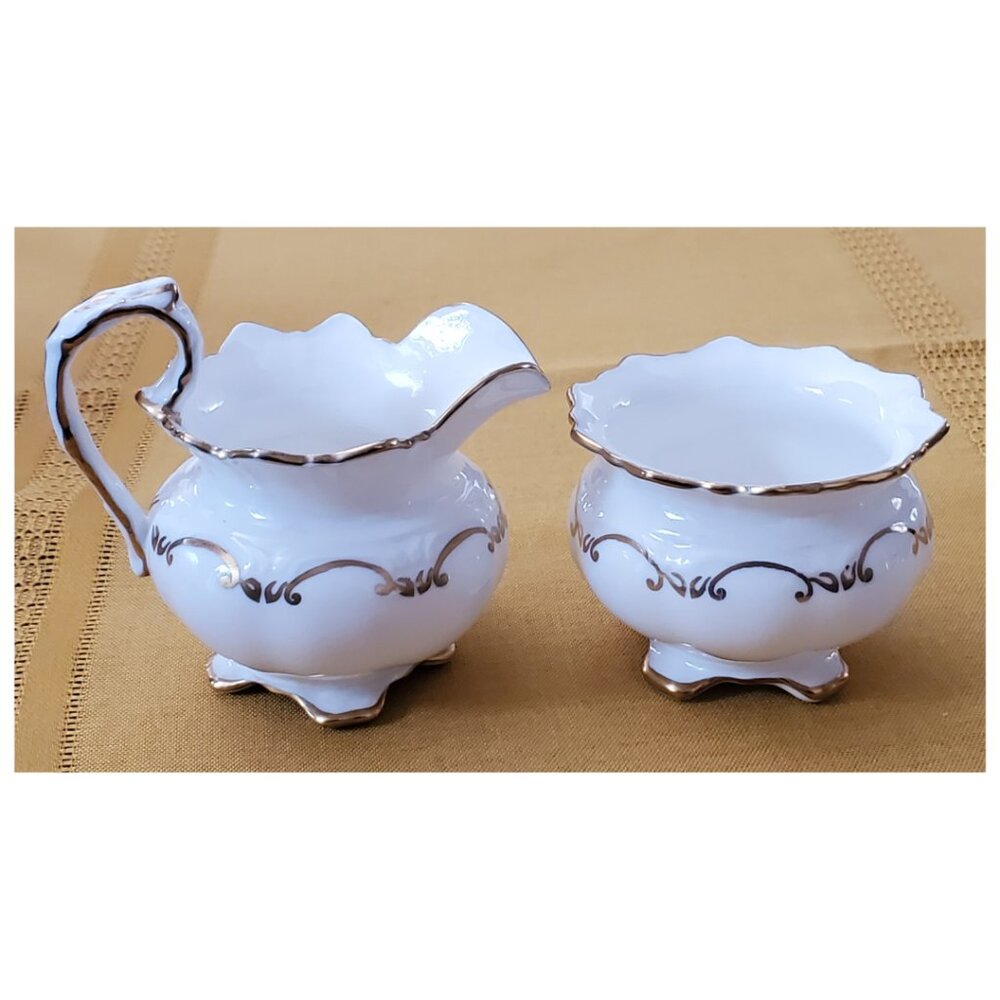 Aynsley Bone China Creamer & Sugar Bowl - England